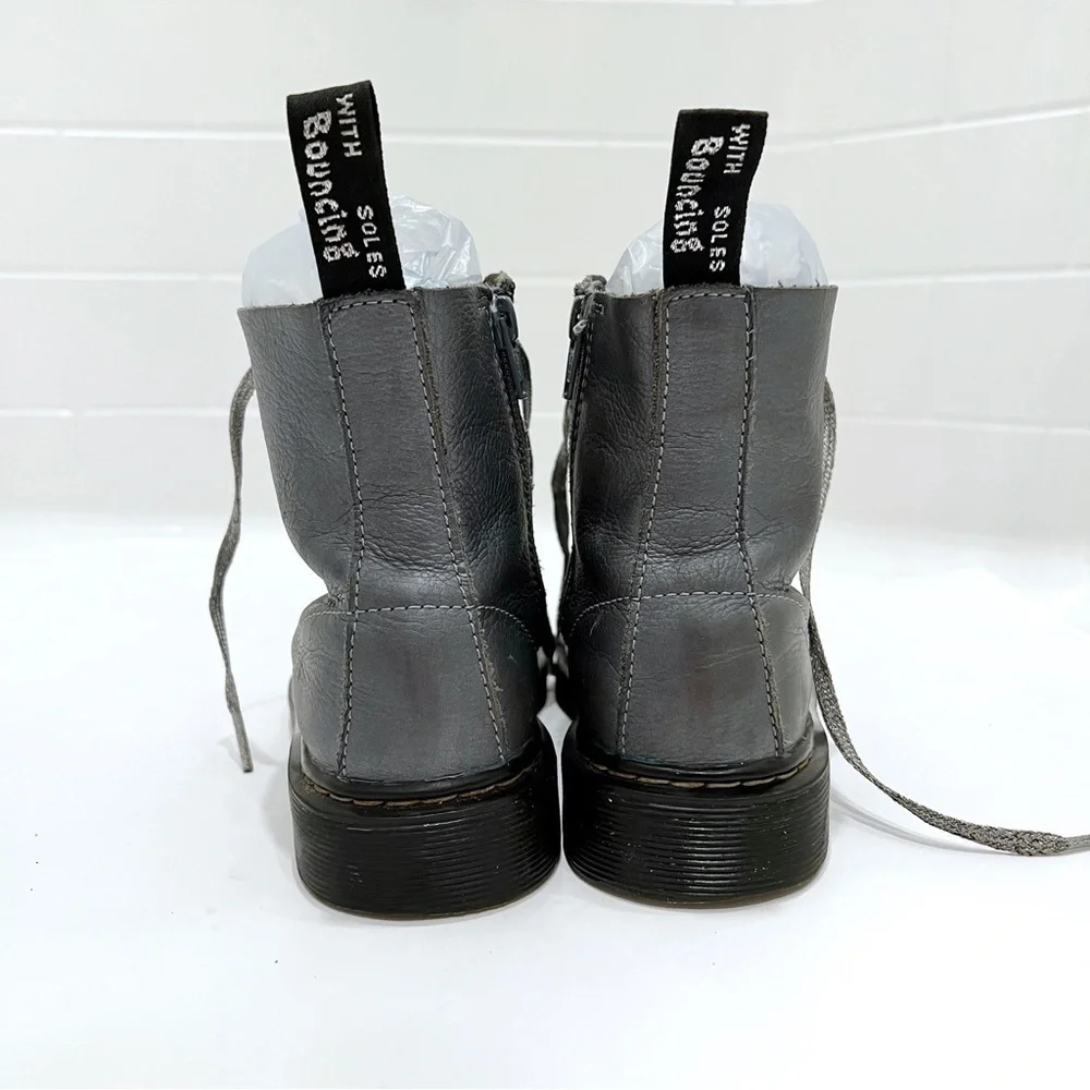DR. Martens Metallic Gunmetal Boots Size 2
